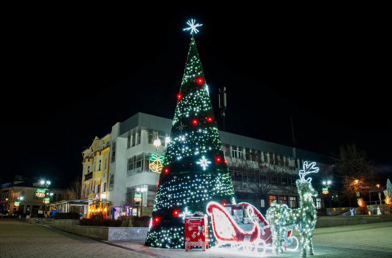 Грейнаха светлините на новогодишната елха в Якоруда/снимки/