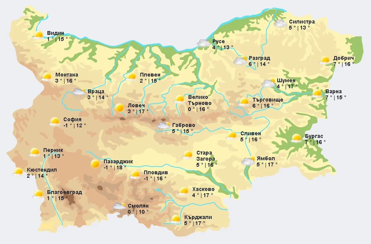 Времето на 31 януари 2025 г.